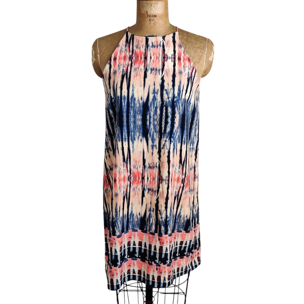Mahina Blue/Orange Tie-dyed Shift Dress, S